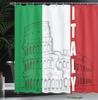 Italy Flag Shower Curtain Colosseum Design Italian Theme Decor National Pride Bathroom Linen180X230