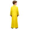 Boys Arab Gown Islamic Robe Long Sleeve Stand Collar Gold Embroidery Maxi Kaftan Festival Holiday Costume