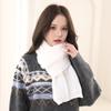 Classic Solid Color Long Label Knitted Yarn Scarf For Women'S Autumn And Winter Korean Style Versatile Warm And Thick Student Scarf For Couples