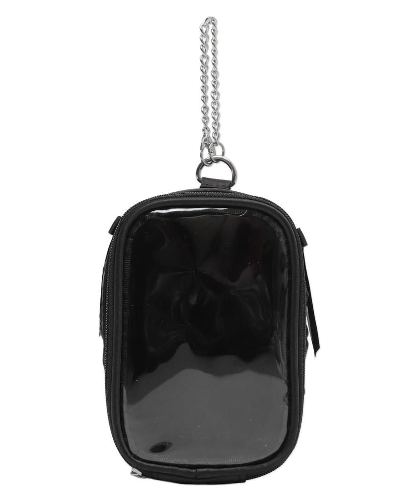 WEGO Side Lace-Up Plush Pouch, Perfect for Oshikatsu, Live Merchandise, Cute Gift, Women's, Size F, Black