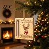 Personalized Cash Gift Tags Rustic Santa Reindeer Money Holder Ornament, Wooden Card Reusable Holiday Clip with Slot, Christmas Tree Hanging