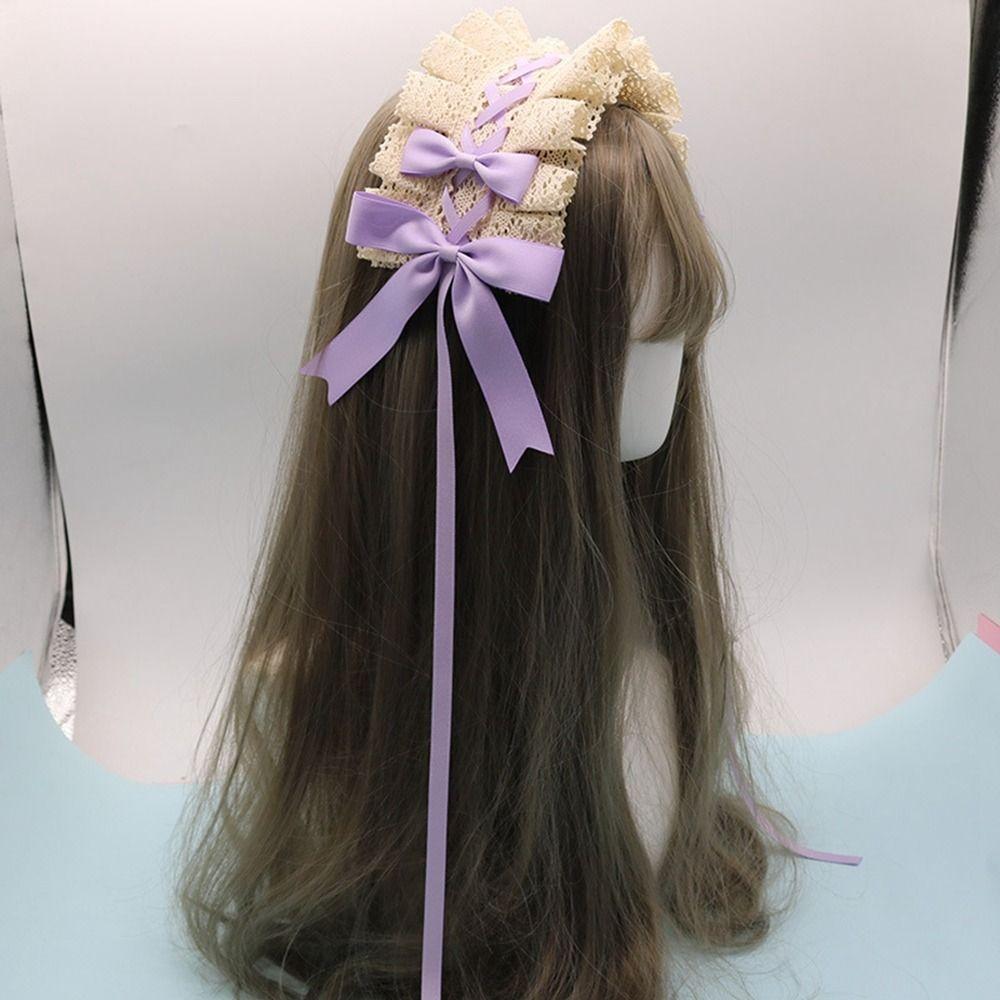 Lace Ribbon Lace Headband Hair Decor Headwear Sweet Bowknot Hair Hoop  Women