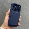 Магнитный Чехол из Жидкого Силикона с Отсеком для Карты Crad Holder Case Для iPhone 17 Air 16 15 14 13 12 11 Pro Max Мягкий Защитный Бампер