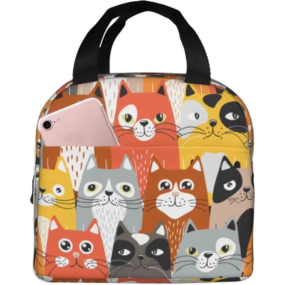 Розовые летние фрукты арбуз ананас кошка термосумка для ланча для девочек многоразовая сумка для ланча портативная сумка-холодильник для ланча