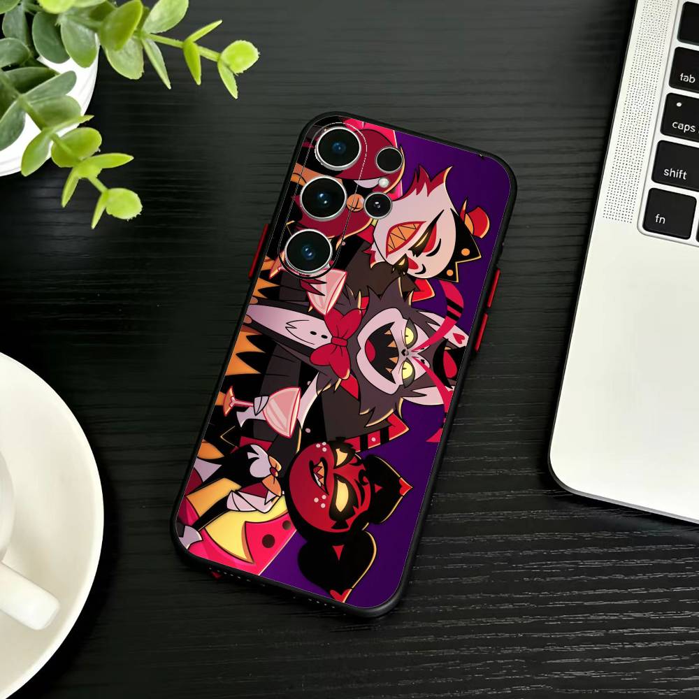 Чехол для телефона H-Helluva Boss для Samsung S26, S25, S24, S23, S22, S21, S20, Ultra, Plus, FE Черный Мягкий Чехол