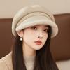 Толстая плюшевая восьмиугольная шляпа женская британская однотонная шляпа художника осень-зима кепка газетчика