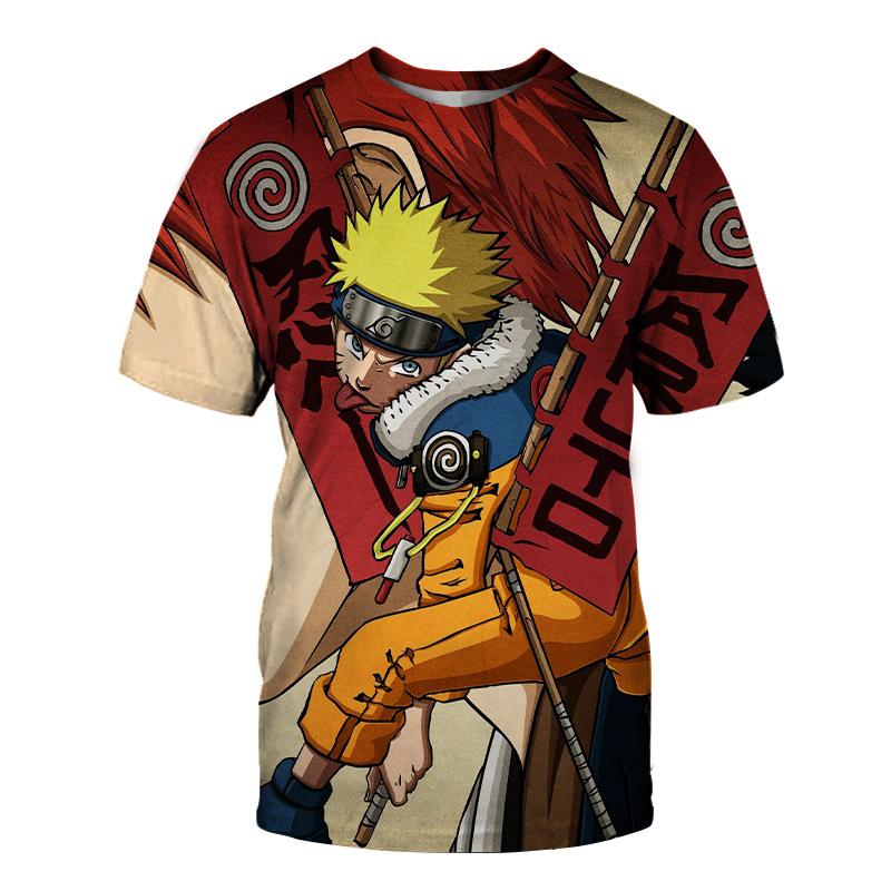 Anime Ninja Series 3D Digital Printed T-shirt Short Sleeve Printed Trendy Large Men's Wear