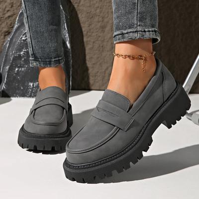 Женские лоферы на платформе однотонные удобные слипоны для ходьбы женская модная обувь в стиле преппи туфли для платья zapatos de mujer