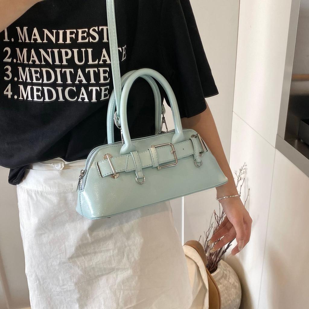 Портативная сумка для боулинга премиум-текстуры, женская, новая мода 2025, зарубежный стиль, сумка под мышку, универсальная наплечная сумка-ракушка