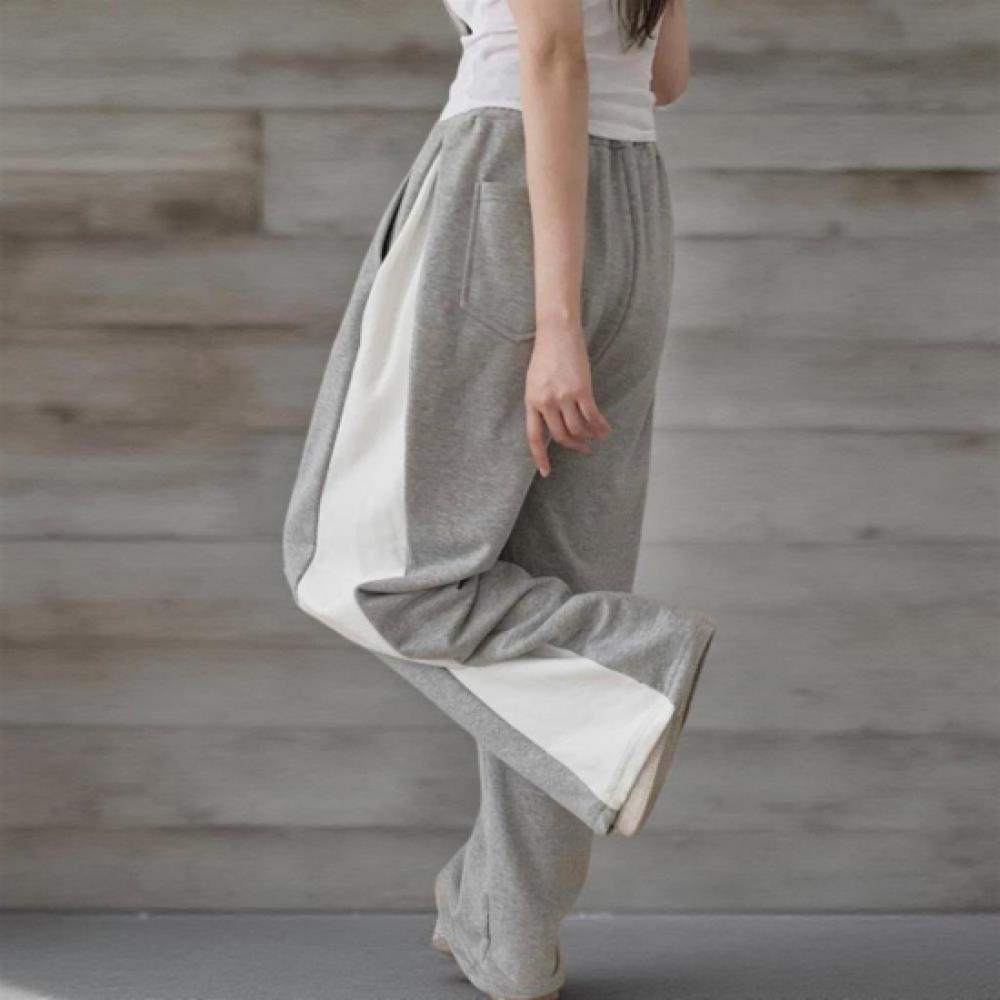 New Arrivals Open Run Women Color Block Track Wide Pants