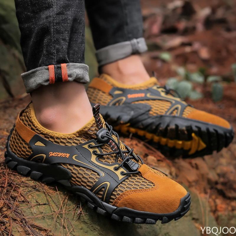 Мода 2024 мужские сандалии нескользящие дышащие болотные туфли для ручья повседневная летняя походная сетчатая обувь для улицы большой размер 38-50 размер обуви