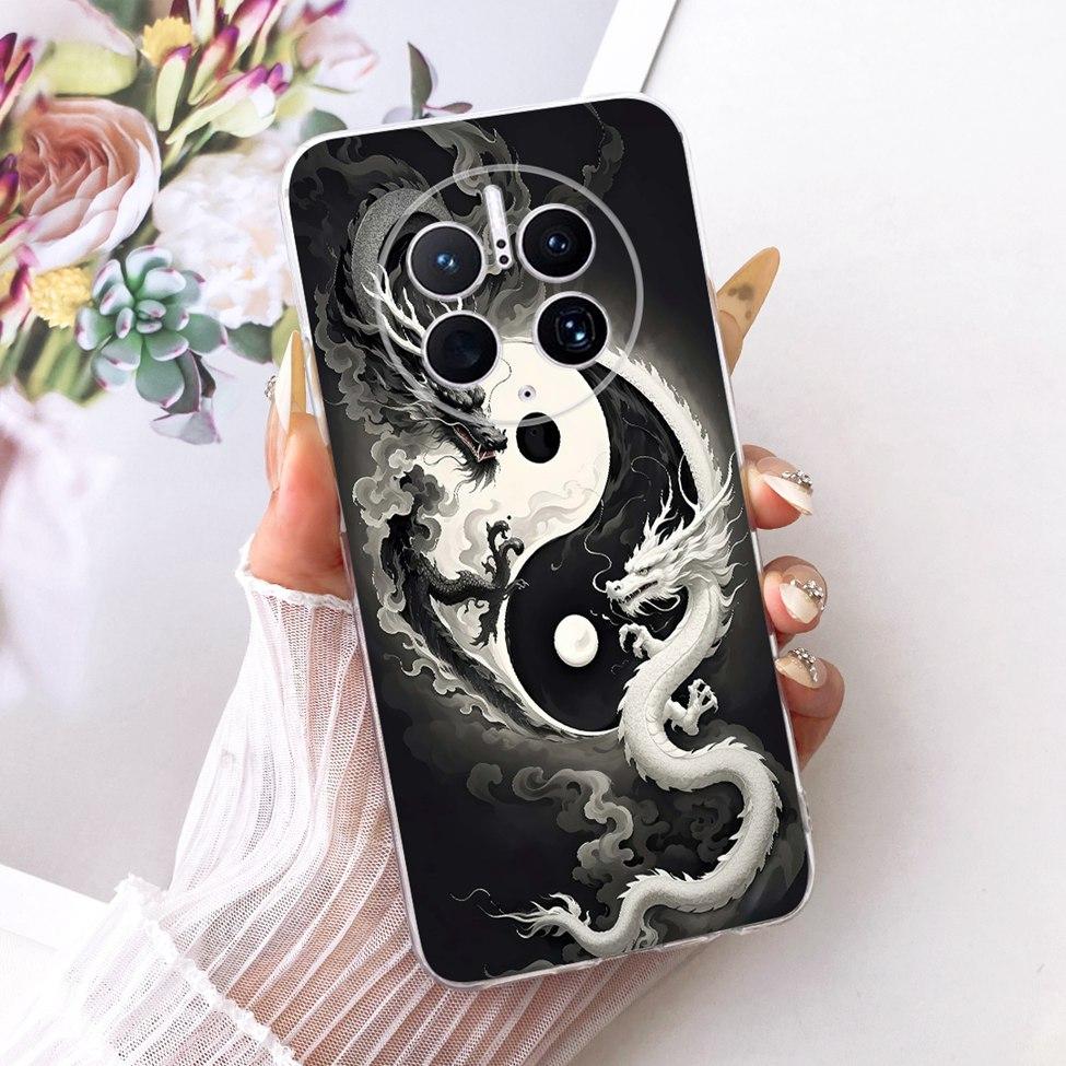 Clear Cover For Huawei Mate 50 Pro Cute Cat Fashion Butterfly Funny 2D Painted Casing For Huawei Mate 50Pro DCO-AL00 DCO-LX9