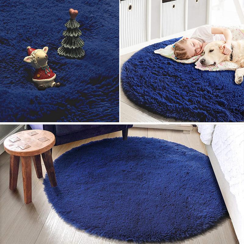 Розовый Круглый Ковер Пушистый Мягкий Коврик для Пола Детская Комната Девочек Замок Принцессы Плюшевый Ковер Гостиная Домашний Декор