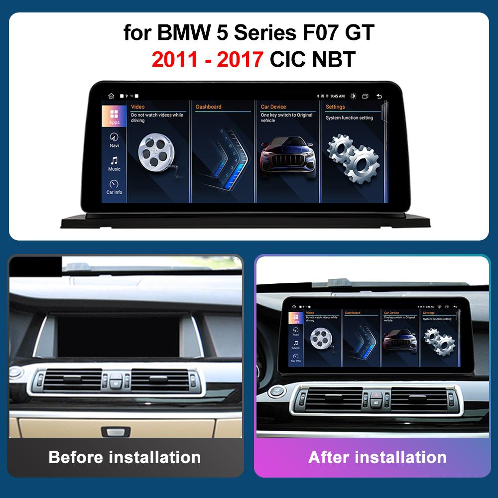 12,3-дюймовый HD сенсорный экран для BMW 5 серии F07 GT 2011 - 2017 система CIC NBT Android автомагнитола мультимедийный плеер DSP стерео GPS