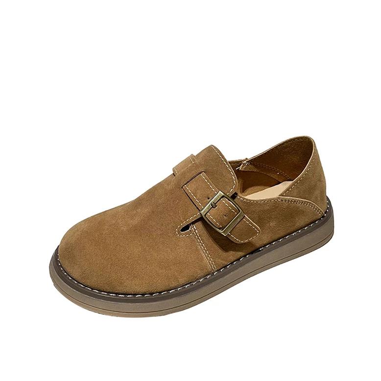 Женская обувь Рим женские балетки повседневные теплые балетки женские пряжки круглый носок мягкая подошва уличные туфли женские Zapatos