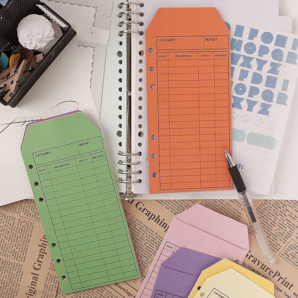 Kawaii Cardstock Денежный конверт Вкладыш A6 Папка-регистратор Планировщик бюджета Офисные принадлежности