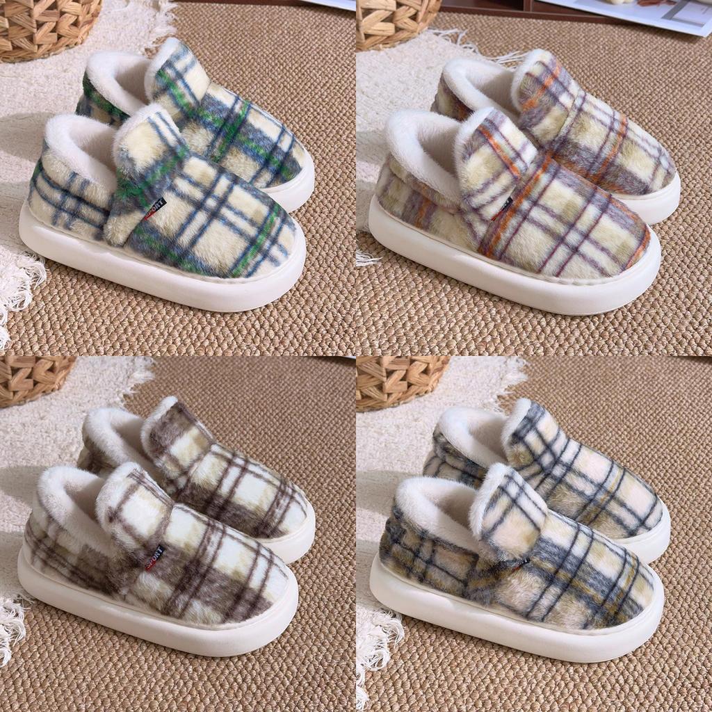 Vintage Cotton Slippers For Adults With Eva Outsole Antislip Warm Indoor Use