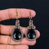 Ювелирные изделия ручной работы из черного оникса, серьги из чистой медной проволоки, обернутые на День Благодарения