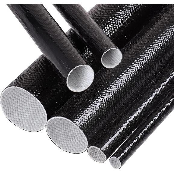 Silicone Fiberglass Sleeve Heat Shield Wire Protective High Temperature Electrical Insulation Self-extinguishing Black (3/16"- 9ft)