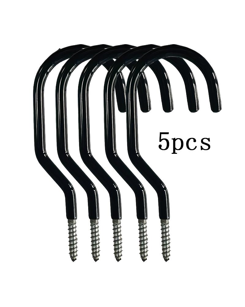 3-12Pcs Heavy Duty Bike Hook Black And Red Multi Purpose Metal Screw Hooks For Ladders Hoses Ropes Garden Tools Farmhouse