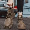 2024 Men's Vintage Work Shoes Autumn and Winter Thick Soled High Non Slip Casual Leather Boots Chelsea Desert Waterproof Boots