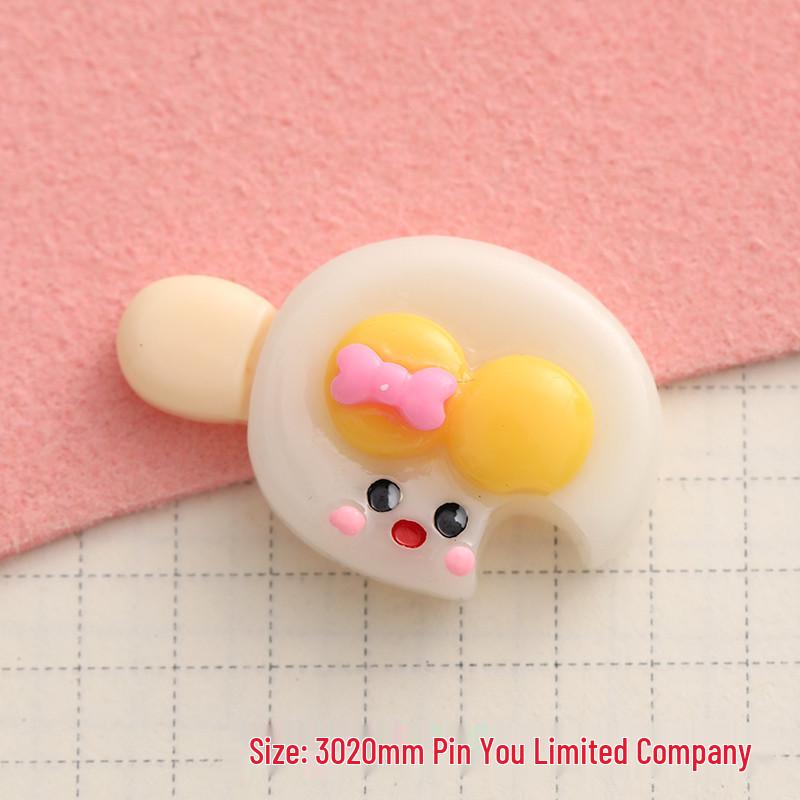 DIY Double Yolk Popsicle Simulation Food Toy - Resin Accessories for Hair Clips, Phone Cases, Water Cups, and Crocs Decor.