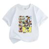 Cartoon Anime Character Print Kids Unisex T Shirt, 100% Cotton Crew Neck Short Sleeve Casual Summer Tops for Boys Girls Daily Wear Holiday Gift