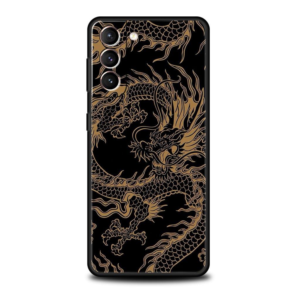 Чехол для телефона Samsung Galaxy S24 S23 S22 Ultra S20 S21 FE 5G S10 S9 Plus S10E S8 S7 Edge Cover Иллюзорный Цвет Китайский Дракон