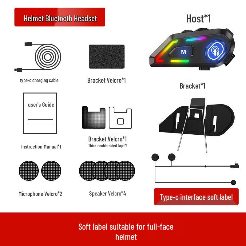 Новое поступление Водонепроницаемые Bluetooth-наушники для мотоциклетного шлема с шумоподавлением и функцией автоответа
