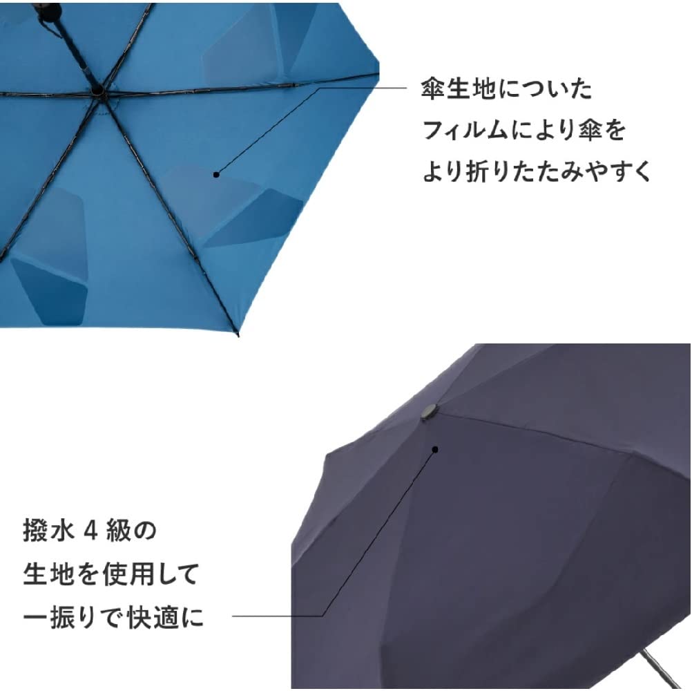 Waterfront Folding Umbrella Rain Umbrella LESS IS MORE Quick Shut Automatic Black 55cm Automatic Easy To Fold Shape Memory Unisex Open/Close