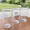 Korean Glasses Cold Cup Premium Glass Cups With Lids And Straws For On Go Sipping Creative Letters