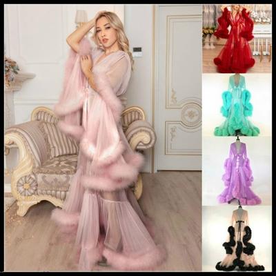 2021 Тюлевое плюшевое платье с сказочной перспективой, сексуальное платье с расклешенными рукавами и хвостом, свадебное платье, 2021 г.