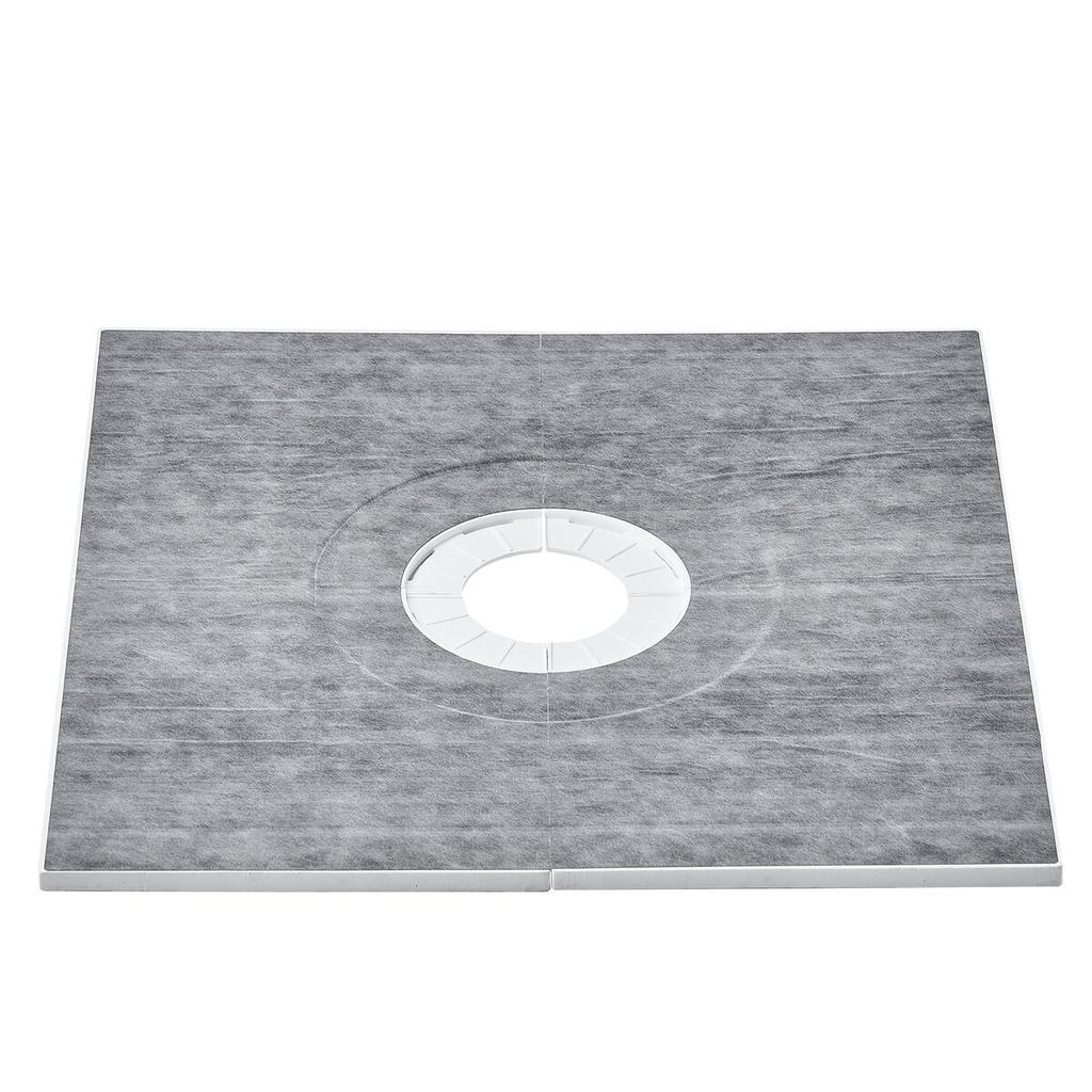 Shower Curb Kit, 914x914mm Shower Pan Kit with 160mm Central Drain, Lightweight EPS Shower Installation Kits with 2 Waterproof Cloths, Shower Pan