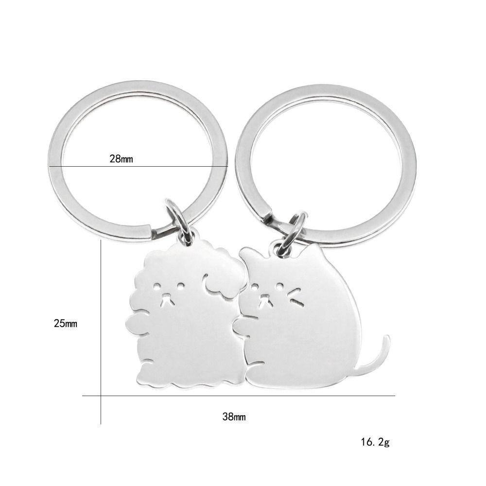 Hanging Jewelry Couple Keychain Hug Cat Dog Dog Cat Keychain  Valentine's Day Gift