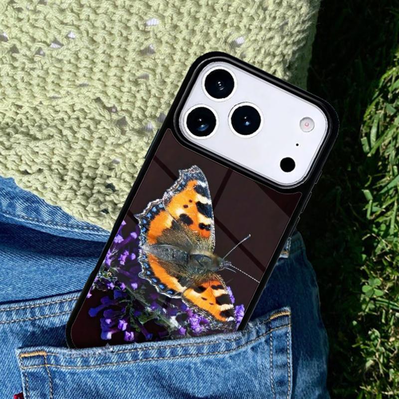 Small Tortoiseshell Butterflies Moths Phone Case For iPhone 17 AIR 16 Pro Max 15 14 Pro 11 12 13 Shockproof Silicone Cover