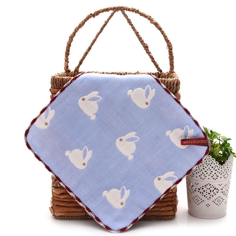 6 Layer Gauze Baby Washcloth 25x25cm Soft Absorbent Jacquard Infant Burp Cloth Thickened Face Towel For Autumn Winter