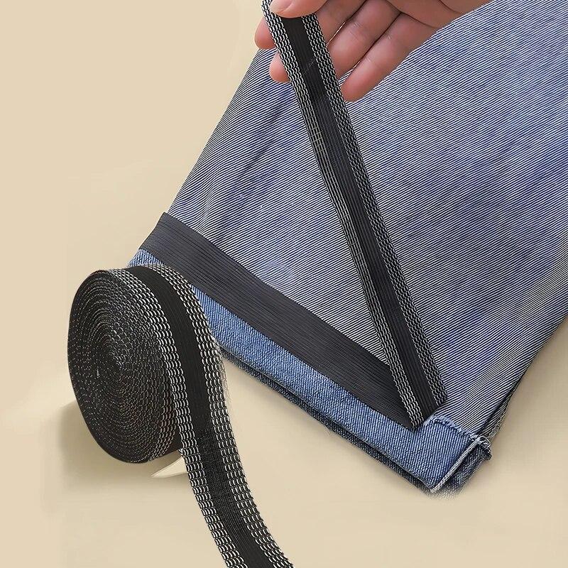 Укорочение края брюк Самоклеящаяся лента Брюки Не пришиваемая лента для подшивки Самоклеящаяся паста для брюк Утюг для ремонта наклейки на штанину Укорочение отверстия брюк