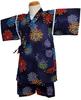 Fireworks Made In Red Summer Summer Room Wear [Warudo] Children's Jinbei, Girls, Kids, Jinbei, Pattern, Navy, Japan, Plum, 100% Cotton, Sizes 90,