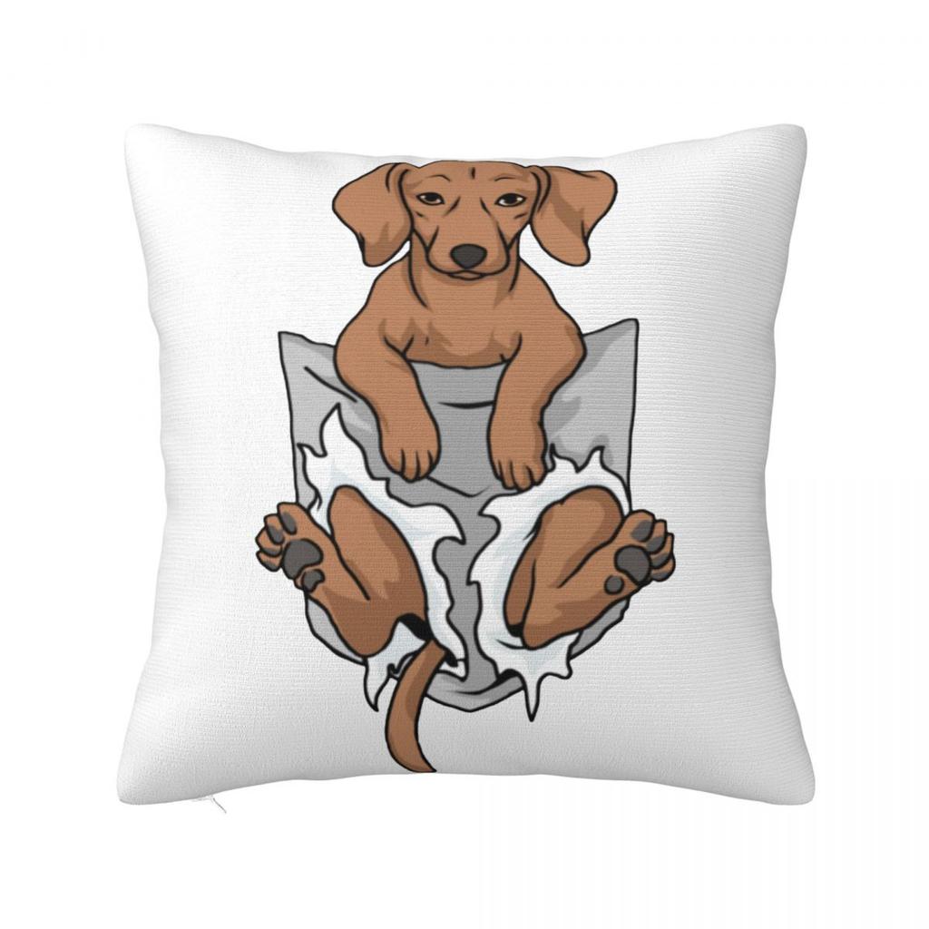 Cute White German Badger Dog Dachshund Pillowcase Cushion Cover Decoration Gift for Animal Dogs Lover Pillow Case Cover Sofa