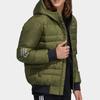 Adidas Neo Metallic 3-Stripes Sports Hooded Down Jacket Men Outerwear Olive H45270