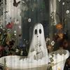 Halloween Shower Curtain Set Horror Shower Curtain Ghost Pumpkin Skull Shower C