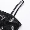 Sexy Butterfly Print Lace Up Strap Dress Women Sleeveless Mini Dress Fashion Party Streetwear