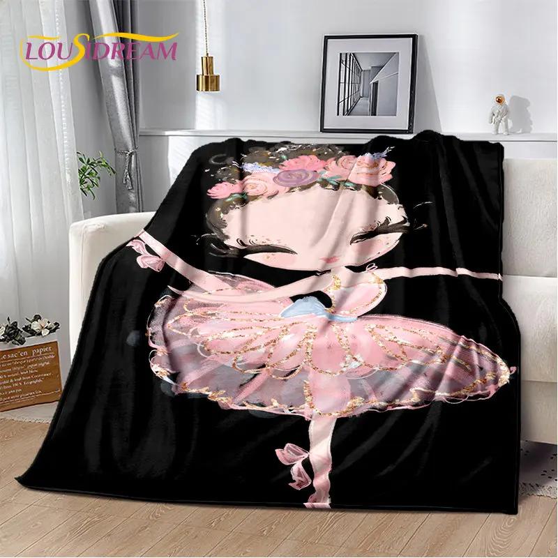 Cute Ballet Girl Ballerina Unicorn Cartoon Soft Plush Blanket,Flannel Blanket Throw Blanket for Living Room Bedroom Sofa Picnic