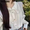 Белая рубашка с кукольным воротником, новый дизайн, рубашка Sense Niche Spring, топ с длинными рукавами во французском стиле