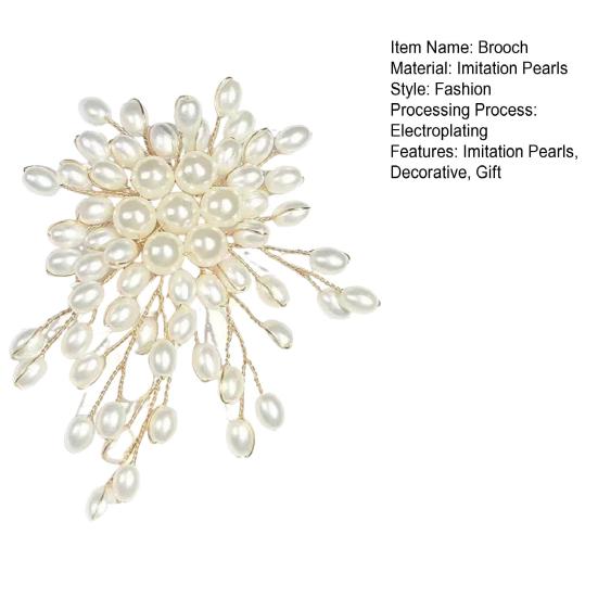 Женская брошь ручной работы, нерегулярная брошь из искусственного жемчуга, украшенная булавка для лацкана пиджака, аксессуары для наряда