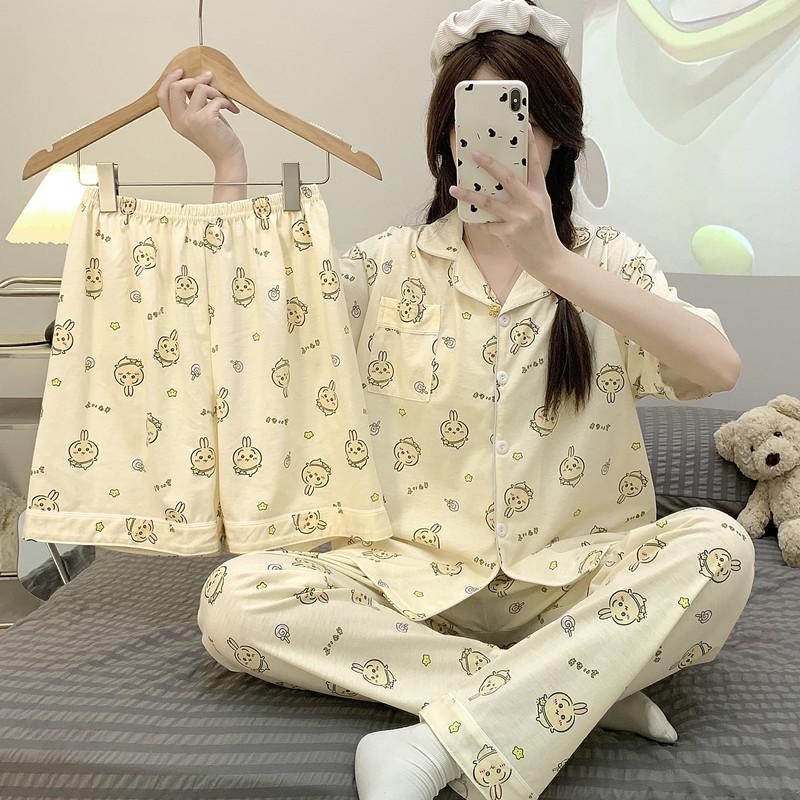 Пижама с коротким рукавом Chiikawa Usagi - Милая летняя домашняя одежда в японском стиле для женщин