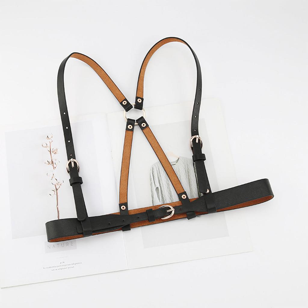 Punk Waist Belt Women Halloween Leather Skinny Body Adjustable Belts with X Shape for Party Night Club Waist Slim