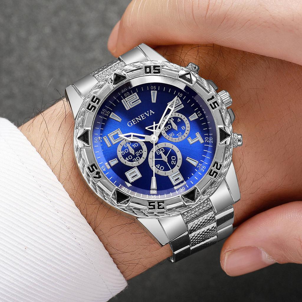 Модные деловые мужские часы Роскошные часы с большим циферблатом Мужские кварцевые наручные часы Часы Подарок Reloj Hombre