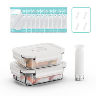 Вакуумные стеклянные контейнеры для хранения продуктов с технологией Sous Vide, контейнеры для приготовления пищи с герметичной крышкой для пикниковой печи, морозильной камеры, утечка BPA, длительный срок службы