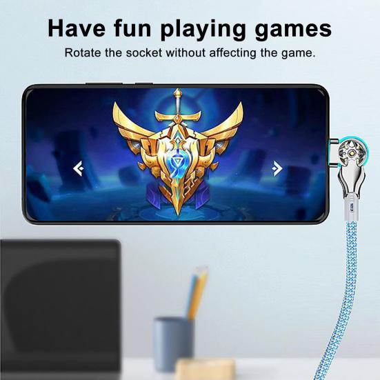 Кабель USB C с двойным угловым разъемом 180 градусов 3A Быстрая зарядка и синхронизация данных